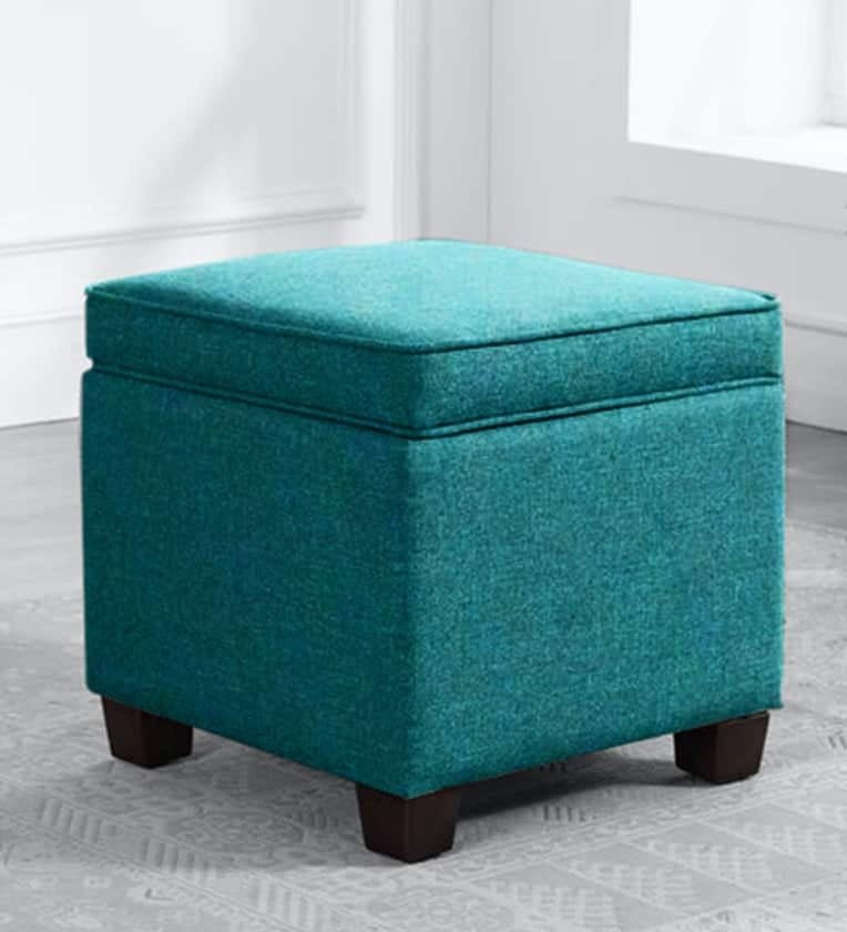Daicy Ottoman Foam Cushioned Pouffe Puffy for Foot Rest Home Furniture (Dark Grey) - Torque India